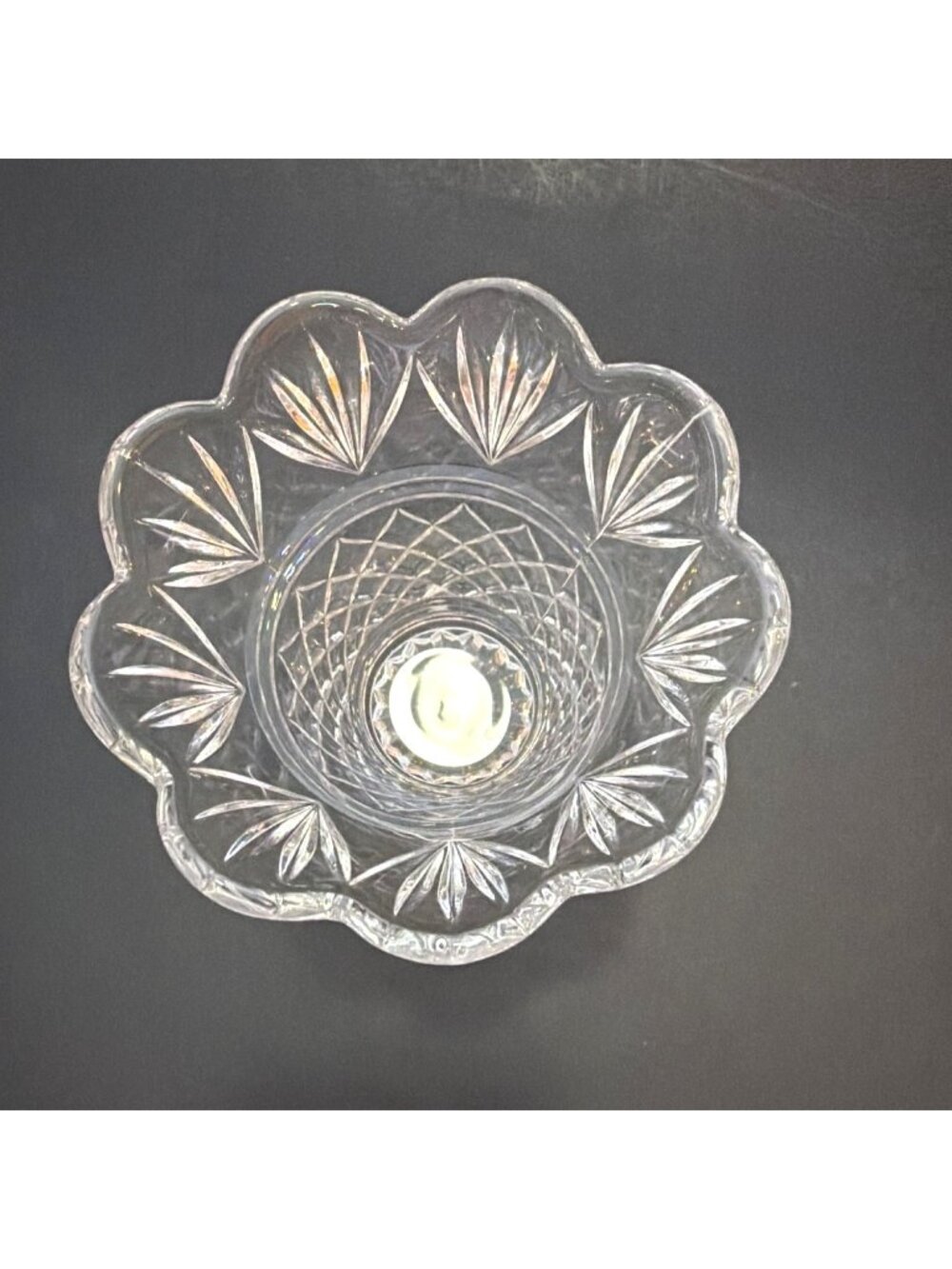 Marquis Waterford Honour Crystal Vase Flared Scalloped Rim Diamond Cut Germany - Picture 2 of 9